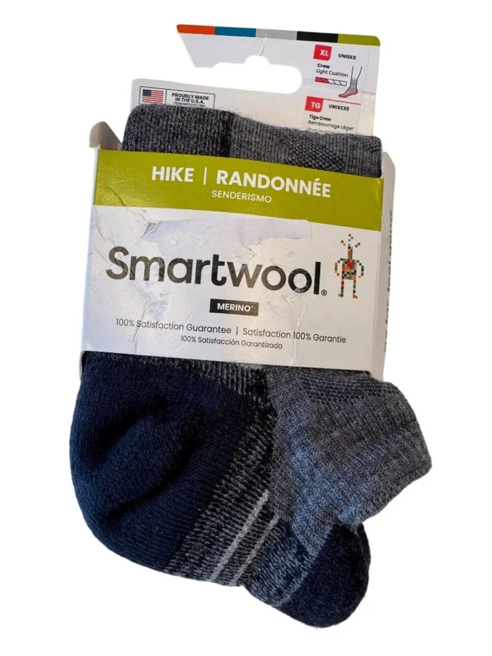 Smartwool Hike Merino Wool Size XL M12-14.5 W13-15.5 Crew Sock NWT